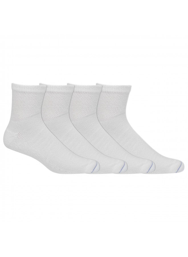 Dr. Scholl's Dr. Scholl's Men's 4 Pack Diabetic and Circulatory Non Binding Ankle Socks, White, Shoe Size: 7-12 - Image 1