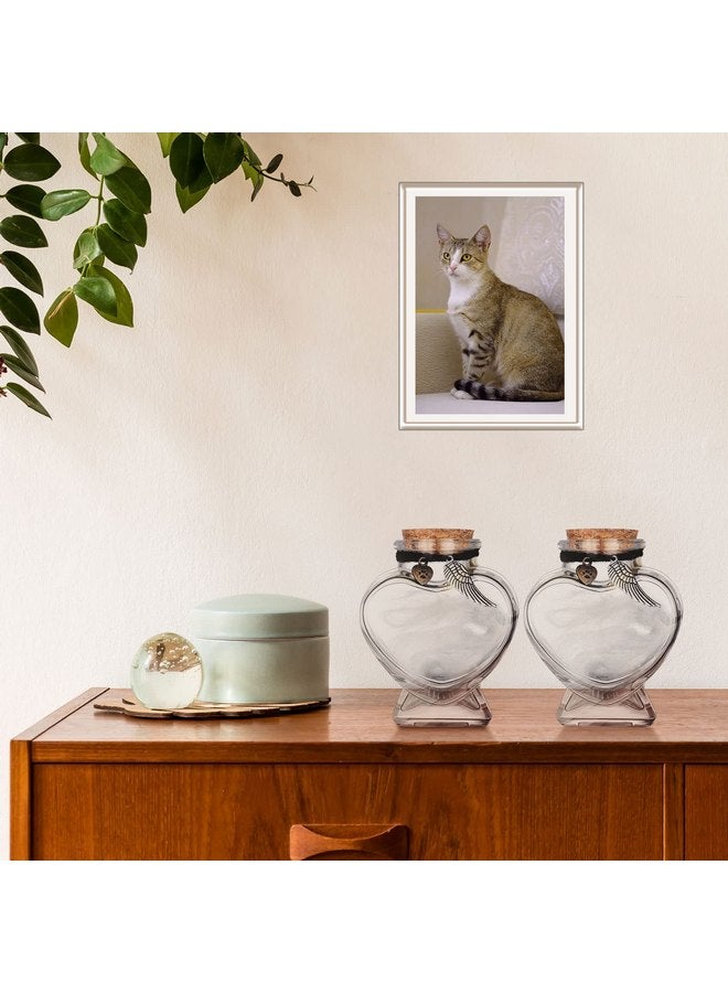 Eaasty 2 Sets Memorial Bottle for Pet Hair, Pet Fur Keepsake Fur Memorial, Clear Dog Cat Fur Keepsake, Pet Memorial Urn Glass Bottles with Cork Stopper (Cat) - Image 5