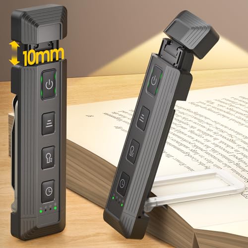 Glocusent Extendable Book Lights for Reading at Night, 5 Enhanced Brightness & 3 Colors with Sleep Aid & Timers, Clip on USB Rechargeable Reading Light for Books in Bed, Ideal Book Lovers Gifts - Image 1