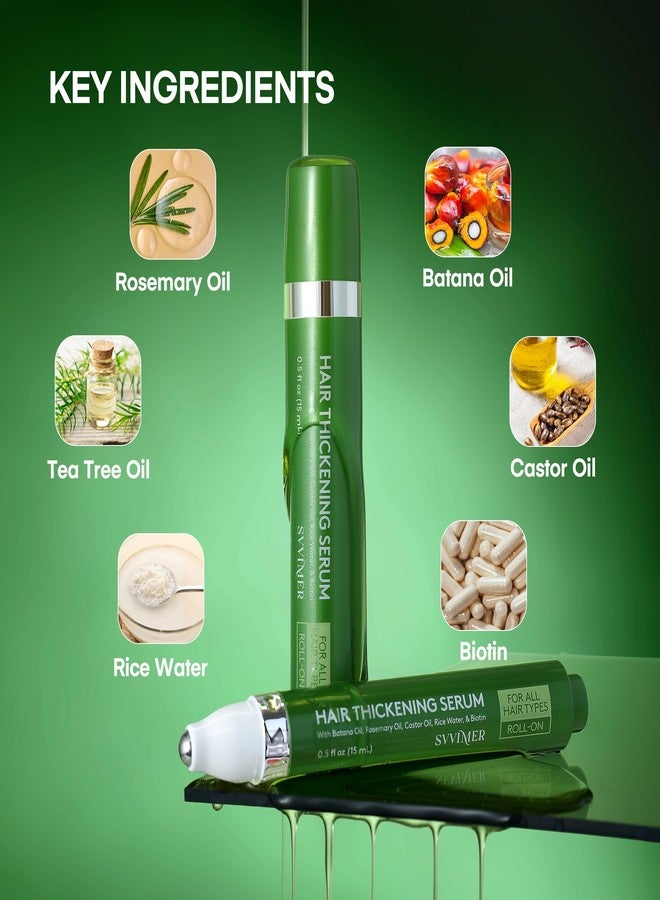 Svvimer Hair Growth Serum Roll On - with Rosemary Batana Oil Biotin Thickening Scalp Serum for Thinning Hair and Loss - for Women and Men 2 PCS 15ml/each - Image 5