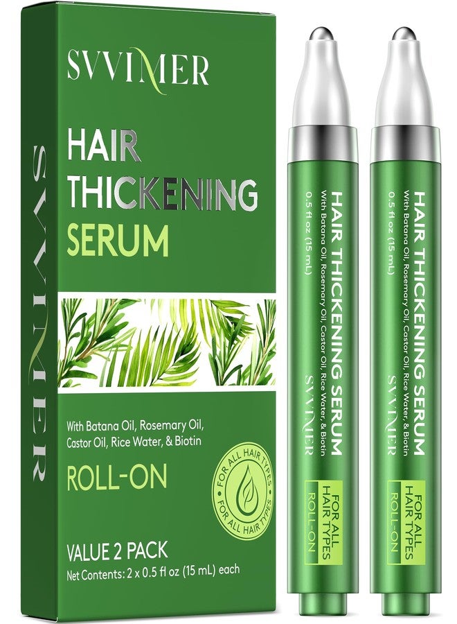 Svvimer Hair Growth Serum Roll On - with Rosemary Batana Oil Biotin Thickening Scalp Serum for Thinning Hair and Loss - for Women and Men 2 PCS 15ml/each - Image 1