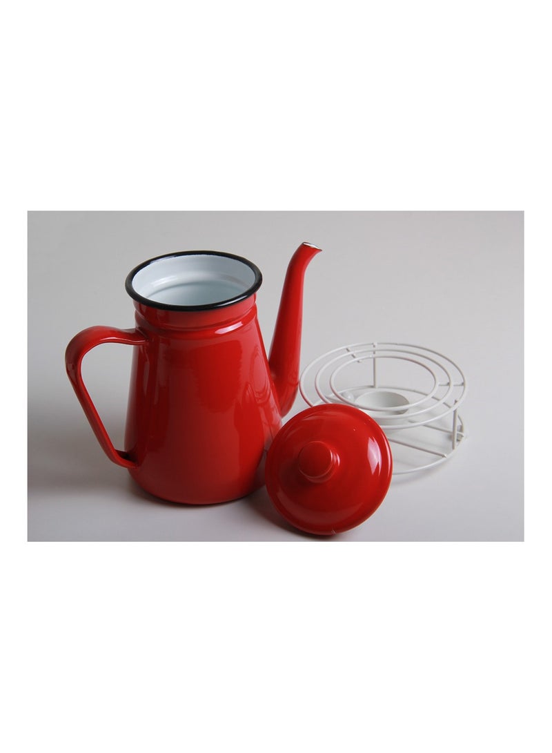 A teapot and coffee set with a stove heater, 4 pots, and a serving tray with a distinctive and modern design, 7 pieces