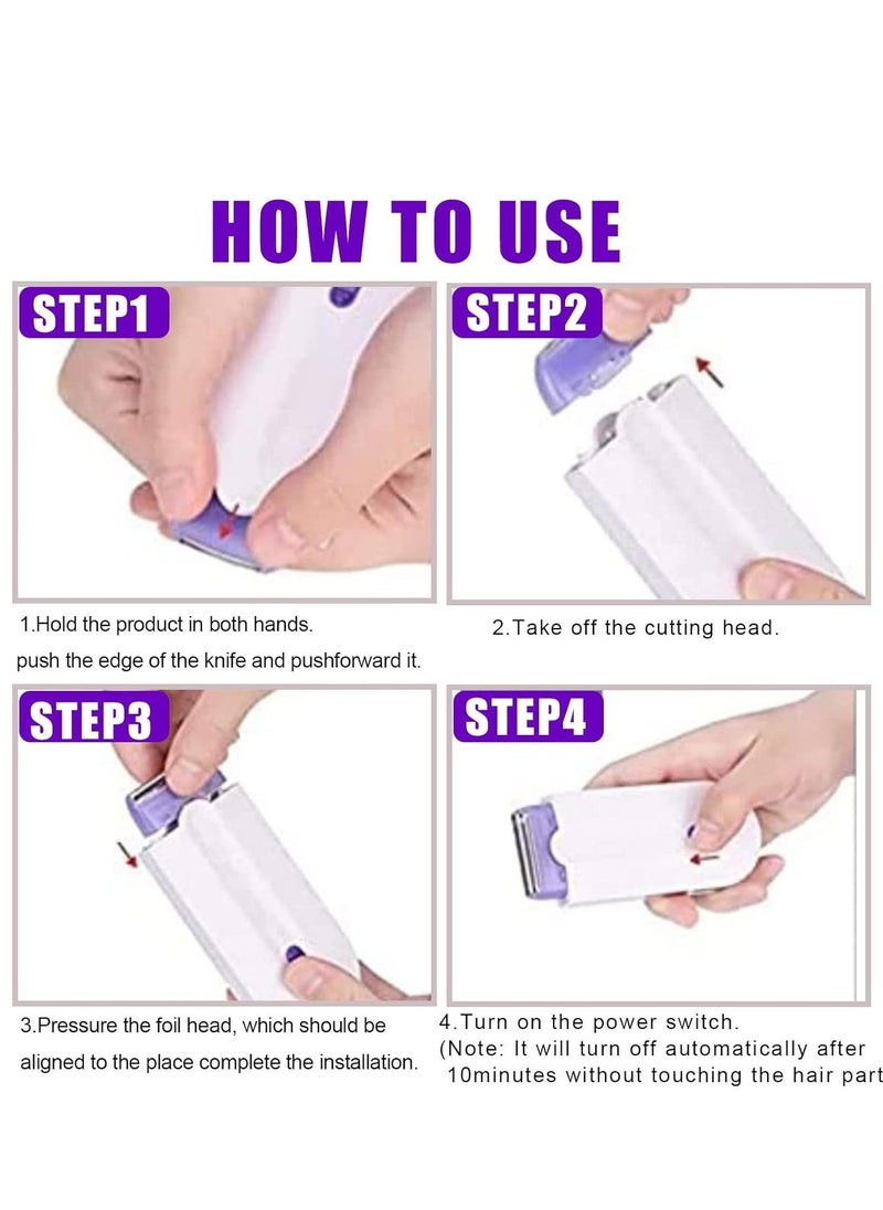 ELTRAZONE Silky Smooth Hair Eraser,Painless Hair Removal,Hair Remover,Rechargeable Epilator Smooth Touch Hair Remover - Light Technology Hair Remove, Apply to Any Part of The Body, White - Image 5