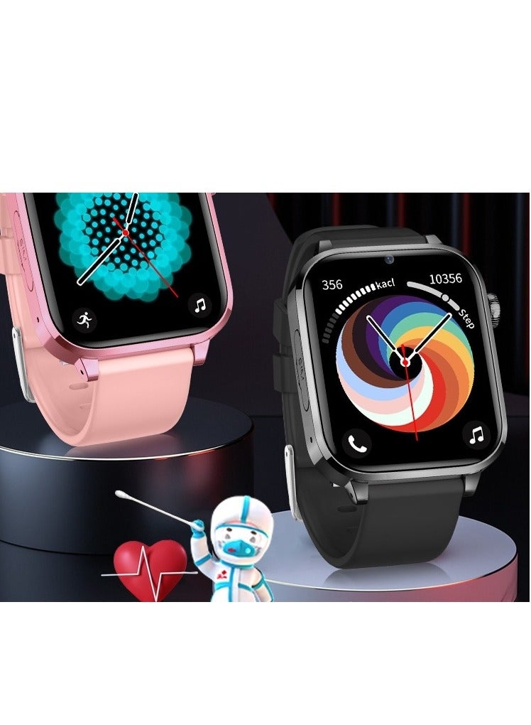 AROAQ Kids Smart Watch, Multifunctional Touching Screen Children Smartwatch, large screen multi-function video call smart watch for boys and girls, H18V Android model-[Black] - Image 2