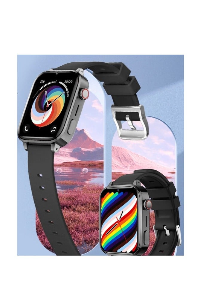 AROAQ Kids Smart Watch, Multifunctional Touching Screen Children Smartwatch, large screen multi-function video call smart watch for boys and girls, H18V Android model-[Black] - Image 1