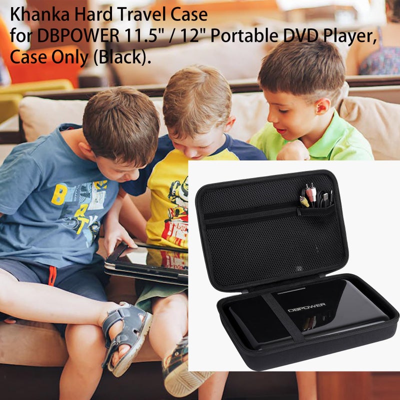 Khanka Hard Travel Case Replacement for DBPOWER 11.5" / 12" Portable DVD Player, Case Only (Black) - Image 5