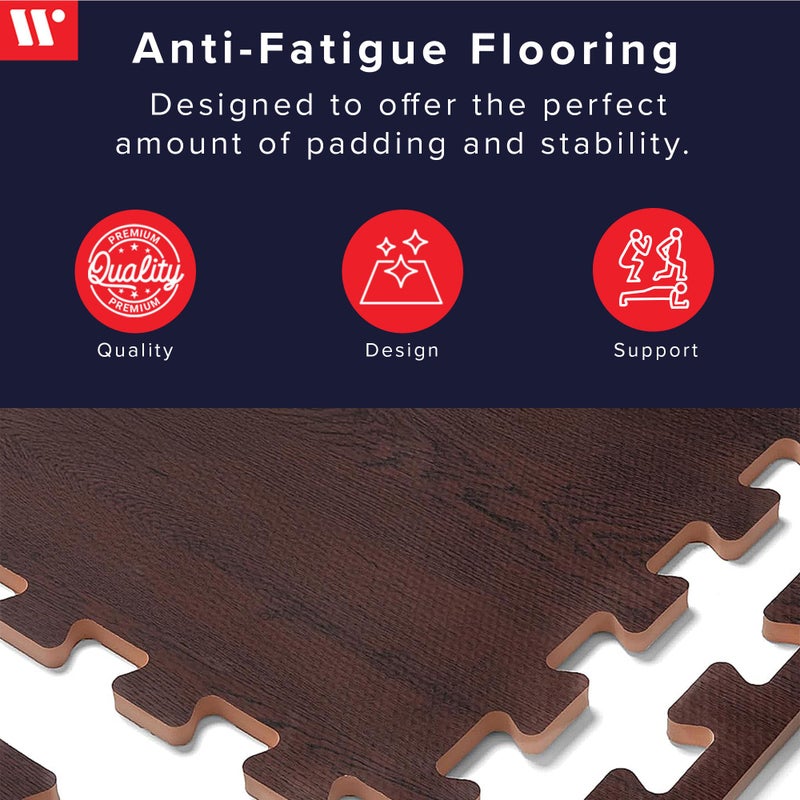 We Sell Mats Forest Floor Farmhouse 3/8 Inch Thick Printed Foam Tiles, Premium Wood Grain Interlocking Foam Floor Mats, Anti-Fatigue Flooring â€“ Stylish Flooring Solution - Image 2