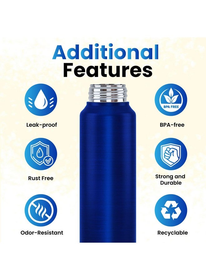Speedex Stainless Steel Blue Water Bottle 1 Litre with Sipper Cap | Leak Proof & BPA Free | Fridge Safe Bottle for School, Gym, Office | For Boys, Girls, Men, Women, Kids - Image 3
