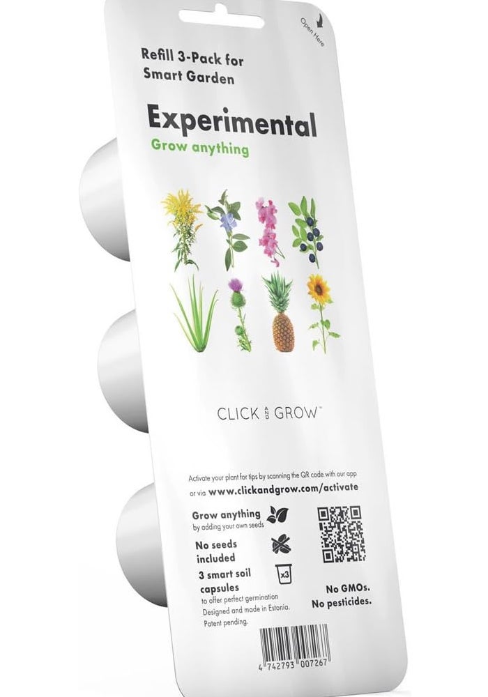 Click and Grow Experimental Plant Pods 3 Pack - Grow Your Own Seeds in Smart Soil - Image 1