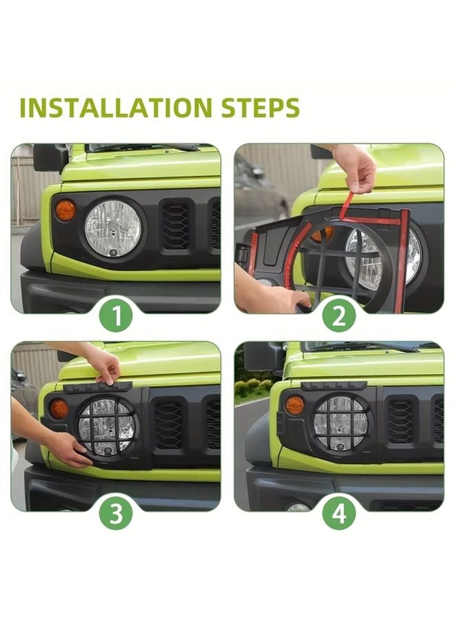 Black Headlight Cover for Suzuki Jimny JB64 JB74W 2019 2023 Protective Cover - Image 3