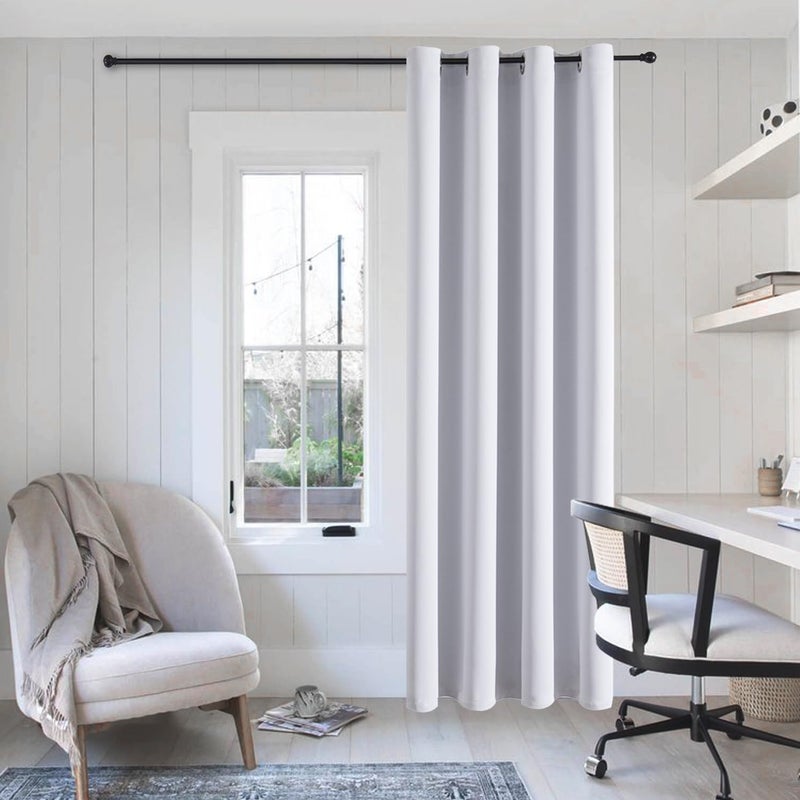ChrisDowa Grommet Blackout Curtains for Bedroom - Thermal Insulated Room Darkening Curtains for Living Room (1 Panel Set  Greyish White  52W x 72L) - Image 1