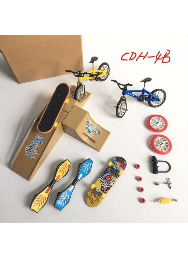 null - Toy Suit Finger Skateboard Bicycle Scooter Scooter Vitality Board Mini Toy-Color:CDH-4B - Image 1