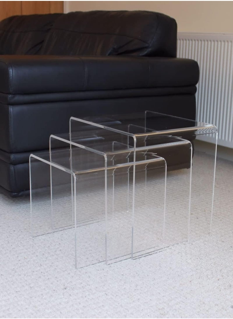 Generic Acrylic Nest of Tables, Living Room Table, Hygienic & Easy Clean  - Image 2