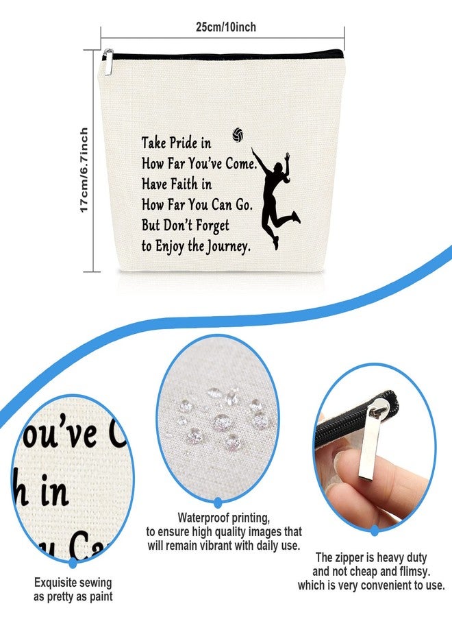 Mikela Volleyball Gifts Makeup Bag Volleyball Team Player Lover Christmas Birthday Graduation Gifts for Daughter Friends Sister Inspirational Present Cosmetic Bag Travel Toiletries Pouch - Image 2