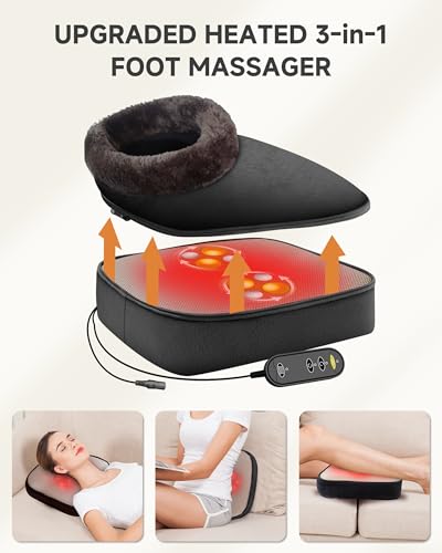 Snailax 2in1 Shiatsu Foot and Back Massager with Heat Kneading Foot Warmer Electric Feet Massage Massagers for BackLegGifts for WomenMen - Image 5