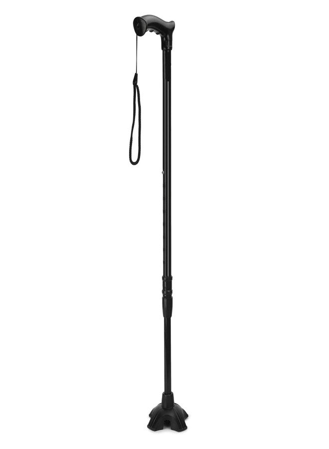 PHYSIQO Premium Height Adjustable Walking Stick Aluminium Cane Hand Stick Trekking Support Stick for Men, Women & Old People (Silver) Design 10 - Image 1
