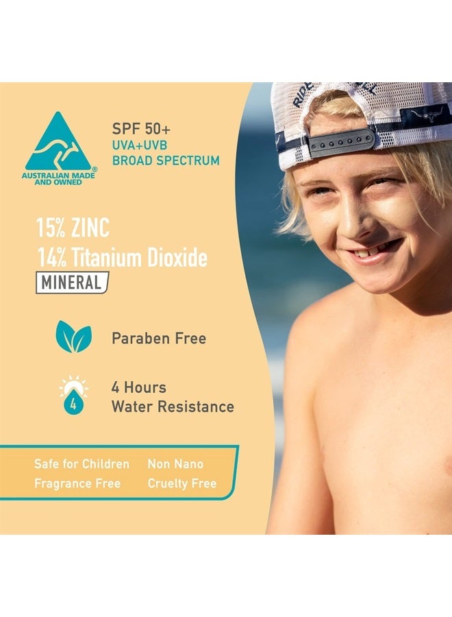 Sun Zapper Zinc Oxide Stick Mineral Sunscreen Light Skin Tone, Bronze, Tan SPF 50+ Water Resistant for Face & Body, Adults, Kids (0.42 Oz, 12g) Broad Spectrum Sun Block, Made in Australia - Image 1