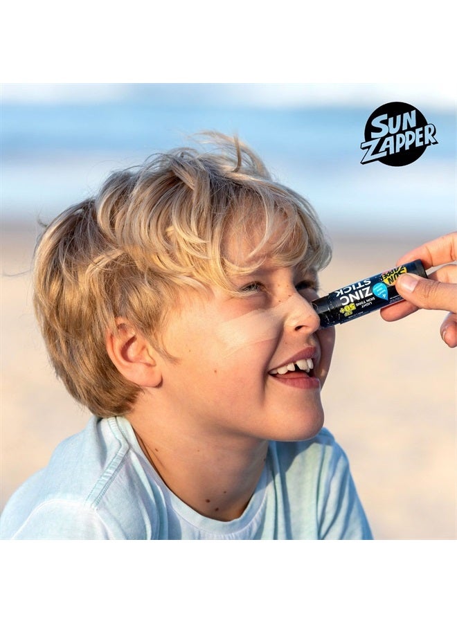 Sun Zapper Zinc Oxide Stick Mineral Sunscreen Light Skin Tone, Bronze, Tan SPF 50+ Water Resistant for Face & Body, Adults, Kids (0.42 Oz, 12g) Broad Spectrum Sun Block, Made in Australia - Image 2