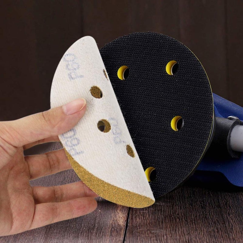 Mestool 5-Inch 8-Hole Hook and Loop Sanding Discs, Orbital Sander Sandpaper Discs, 100 Pieces Round Sandpaper Set, 60 Grit - Image 4