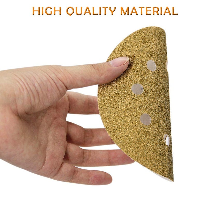 Mestool 5-Inch 8-Hole Hook and Loop Sanding Discs, Orbital Sander Sandpaper Discs, 100 Pieces Round Sandpaper Set, 60 Grit - Image 3