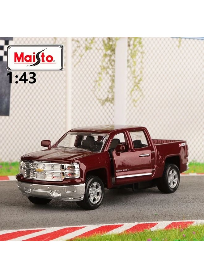 Red Chevrolet Silverado 1 43 Maisto Alloy Model Car Toy Gift For Boys - Image 2