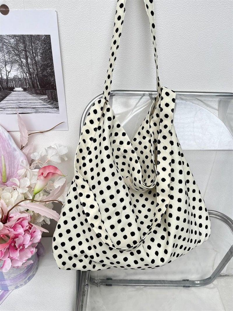 South Korea Dongdaemun New Style Fresh Floral Canvas Bag Women'S Street All-Match Underarm Bag Shoulder Bag Large Capacity Women'S Bag - Image 1