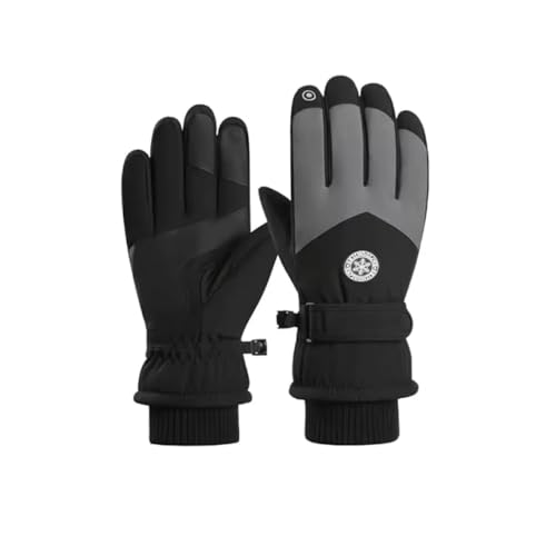 Zebroc Thermal Winter Gloves for Men Women | Waterproof Windproof Warm Fleece Touchscreen Gloves | Anti-Slip Ski, Cycling, Bike, Riding, Outdoor Hand Gloves (Black Grey) - Image 1