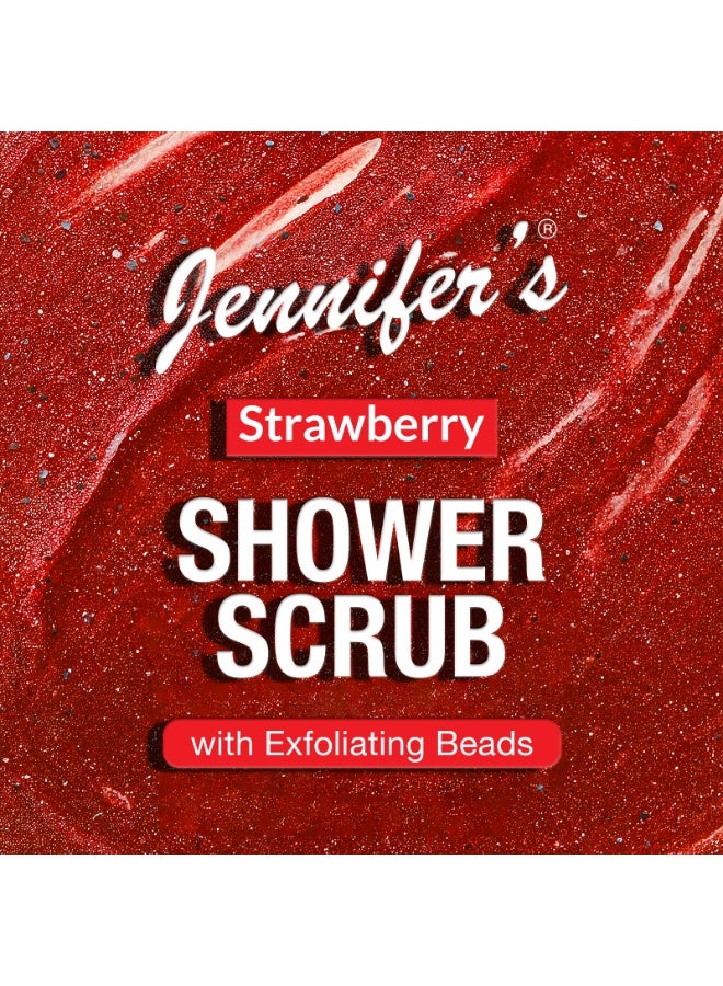 Jennifer's سكراب الاستحمام بالفراولة من جينيفر 1000 مل - غني بمستخلصات الفراولة الطبيعية وكرات التقشير - غسول مقشر يومي للرجال والنساء - Image 5