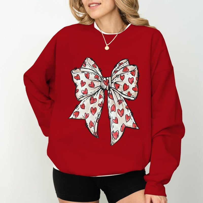 BEIDEFY Valentine Sweatshirt for Womens Heart Love Valentines Long Sleeve Shirts Casual Round Neck Pullover Top - Image 4