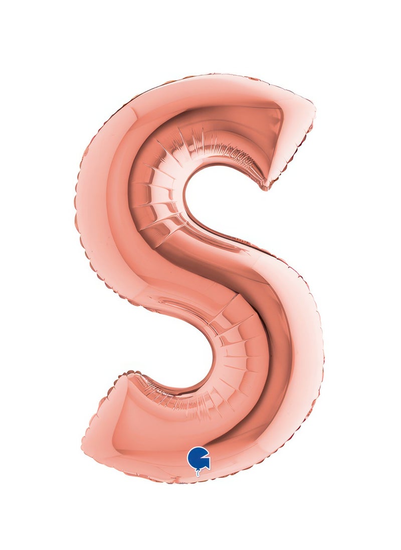 GRABO 40" Foil Balloon Letter S Rose Gold  - Image 1