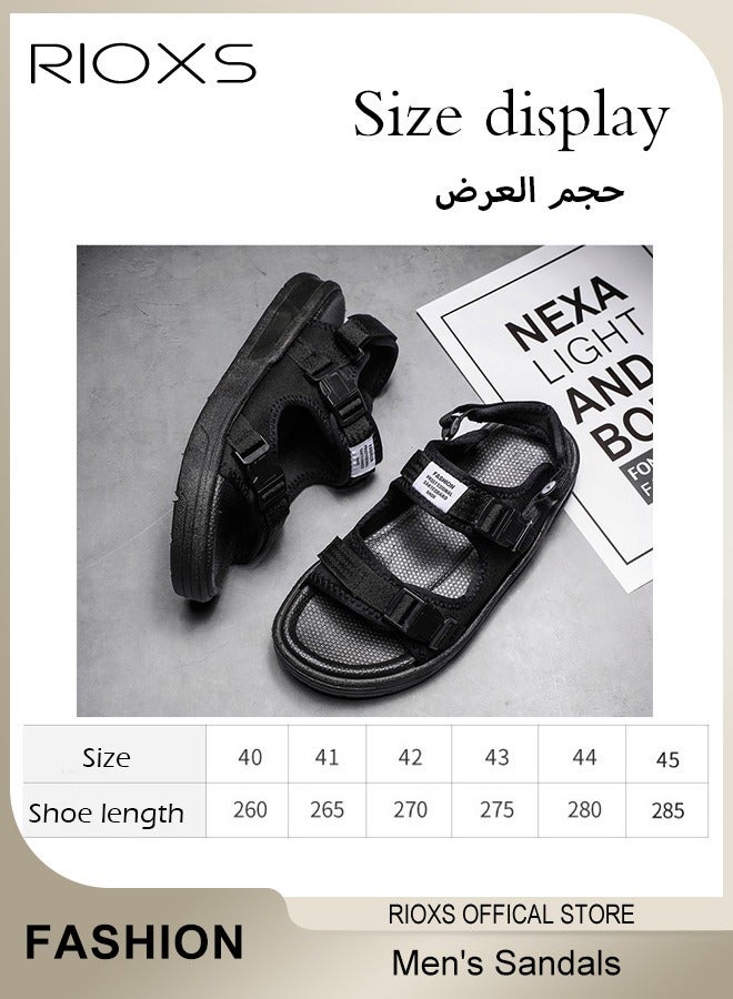 Men's Casual Sandals, Open Toe Water Shoes, Breathable Non-Slip Beach Sandals, Pool Slide Flat Sandals, Adjustable Flat Shoes With Back-Strap, Outdoor Water Sandals For Rekking, Fishing, Kayaking, Walking, Beach Vacations, Trip