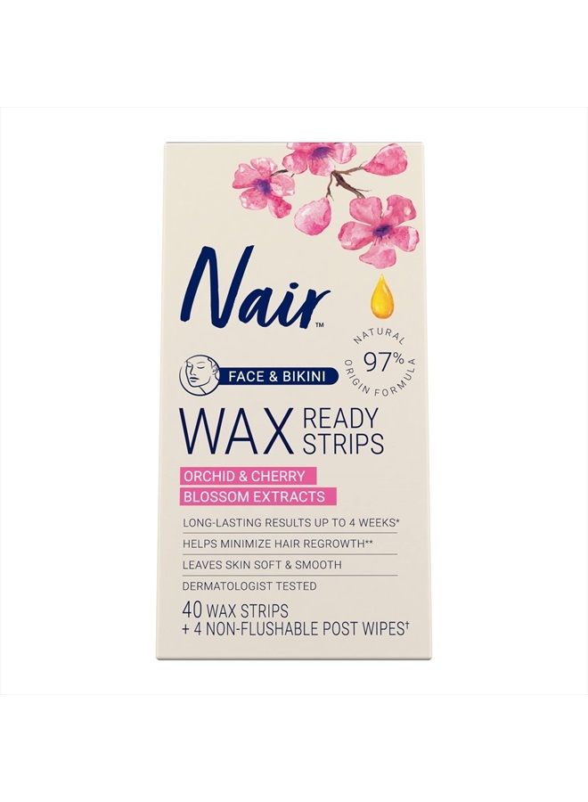Nair Hair Remover Wax Ready-Strips for Face & Bikini, 40 CT - Image 4