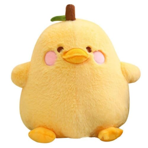 OUKEYI 8 20cm Plush Yellow Duck Soft Stuffed Animal ToyCute Fruit Pear Duck Plush Pillow Duck Stuffed Animal Toy for Kids for Boys Girls Birthday Gift Party Sofa Decoration Yellow - Image 1