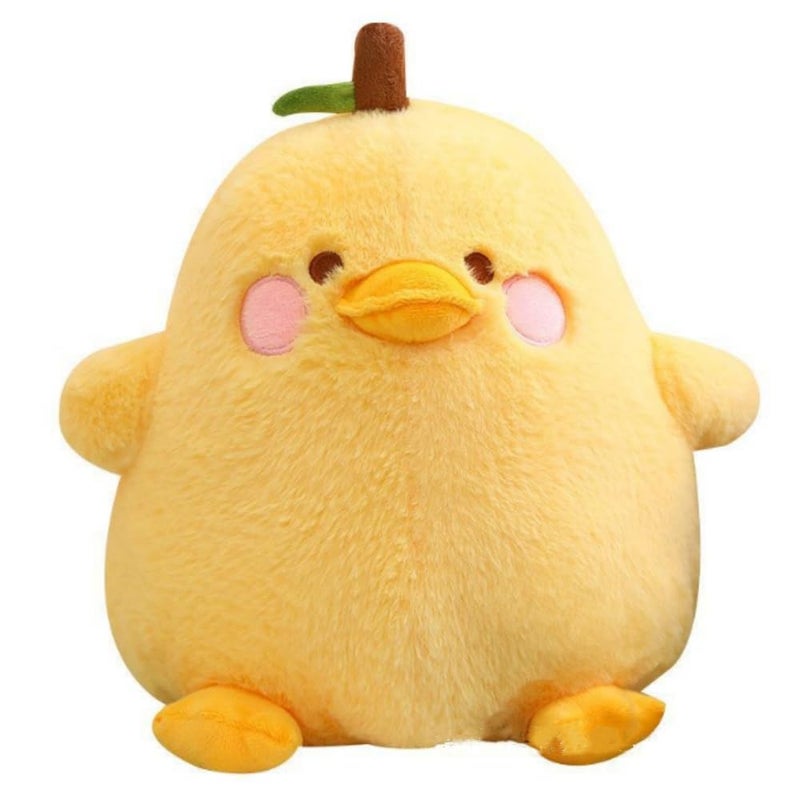 OUKEYI 8 20cm Plush Yellow Duck Soft Stuffed Animal ToyCute Fruit Pear Duck Plush Pillow Duck Stuffed Animal Toy for Kids for Boys Girls Birthday Gift Party Sofa Decoration Yellow - Image 3