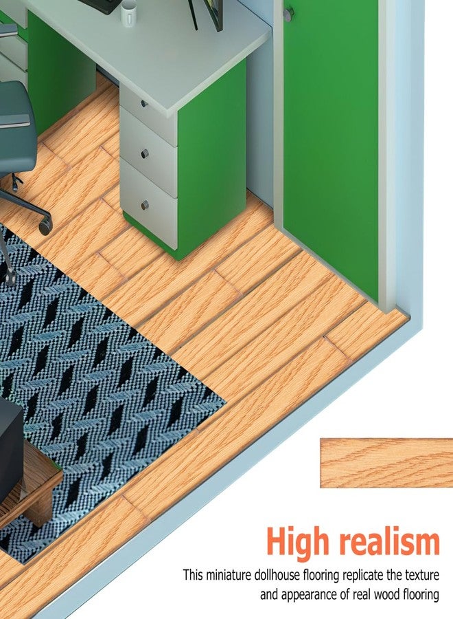TOPPERFUN 40Pcs Mini Dollhouse Flooring Accessories, 1:12 Miniature Dollhouse Wood Flooring Peel and Stick, Small Doll House Siding Carpet Trim for DIY Decorate - Image 4