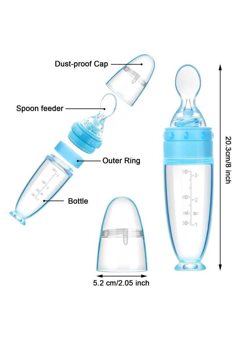 KASTWAVE Baby Bottle Spoons Silicone Baby Food Dispensing Spoon Baby Food Feeder with Standing Base for Infant Dispensing and Feeding - Image 2