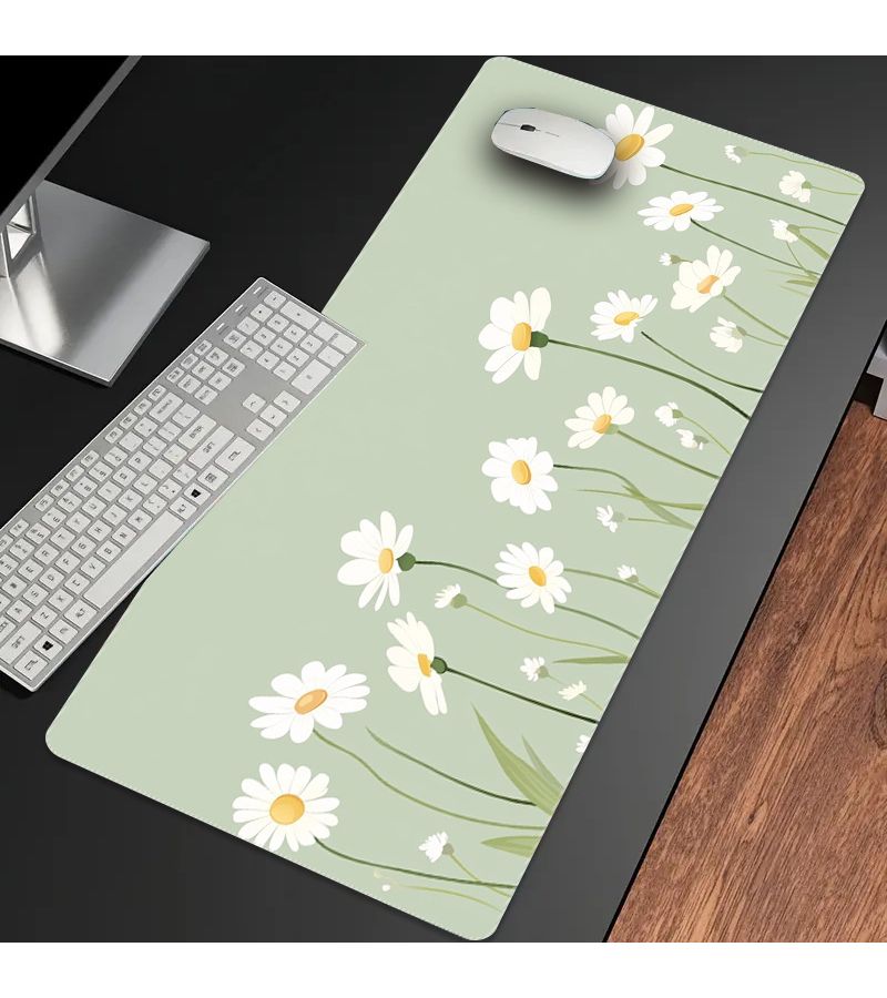 Extra Large Gaming Mouse Pad 40x90cm Daisy Design Desk Mat Non Slip Rubber Base Soft Smooth Surface For Office And Home Laptop Desktop - Image 4