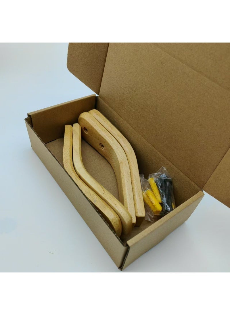 1 x 5 pcs Creative Solid Wood Wall Hooks for Home Entryway Style 3(4 1 box of nails) 