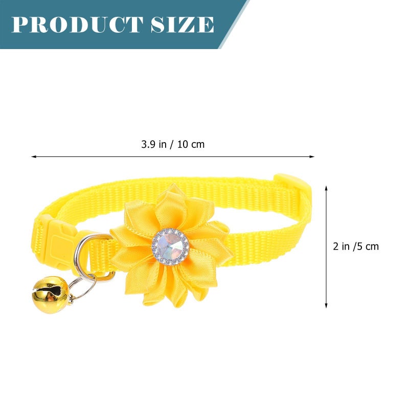 6 Pcs Adjustable Flower Pet Collar with Bells Decorative Soft Nylon Cat And Dog Neck Scarf Festival Party Accessories For Small Dogs Kittens - Image 3