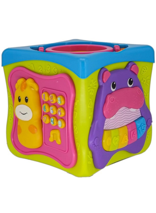 Kiddieland Kiddieland: Light & Sound: Activity Cube - Music & Animal Themed Interactive Toy, 6 Activities, Shapes Sorter, Piano Keys, Kids & Toddlers Ages 1 +  - Image 2