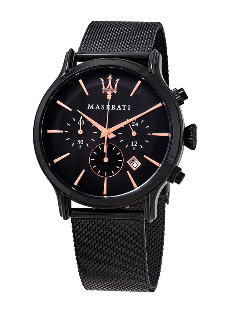 Maserati Epoca Men's Analog Quartz Black Stainless Steel Mesh Watch R8873618006 - 42mm - Image 1