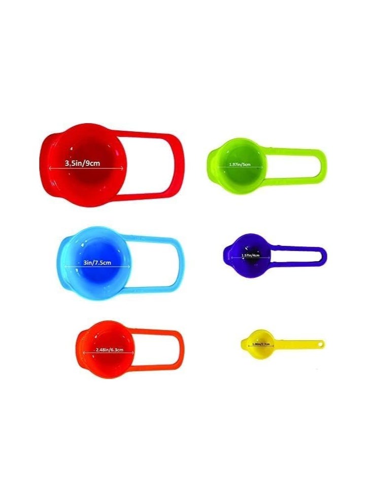 Generic - Plastic 6 pcs measuring spoon cup set with different capacity - Image 1