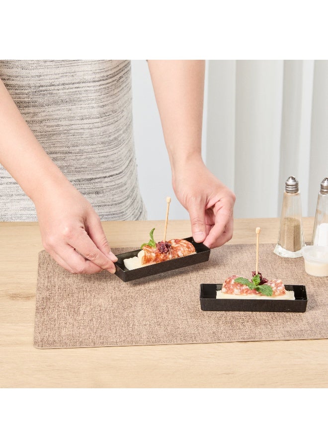 Restaurantware 5.2 × 1.8 بوصة أطباق تذوق صغيرة، 100 طبق بلاستيكي مستطيل قابل للتصرف - متين، أنيق، أطباق تقديم مقبلات بلاستيكية سوداء، للحلويات أو المقبلات في الحفلات - Image 5