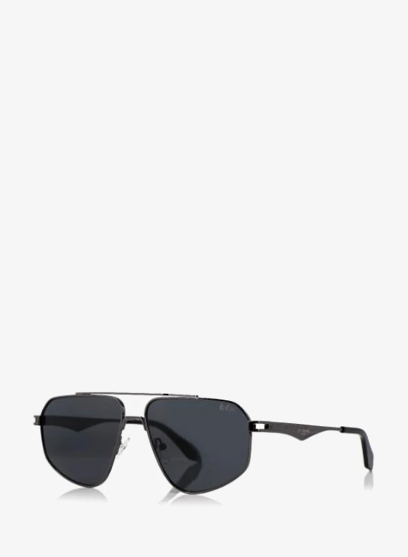 لي كوبر Polarized Sunglasses Gun Frame Grey Mirror Lens 60mm  - LCU10243C3