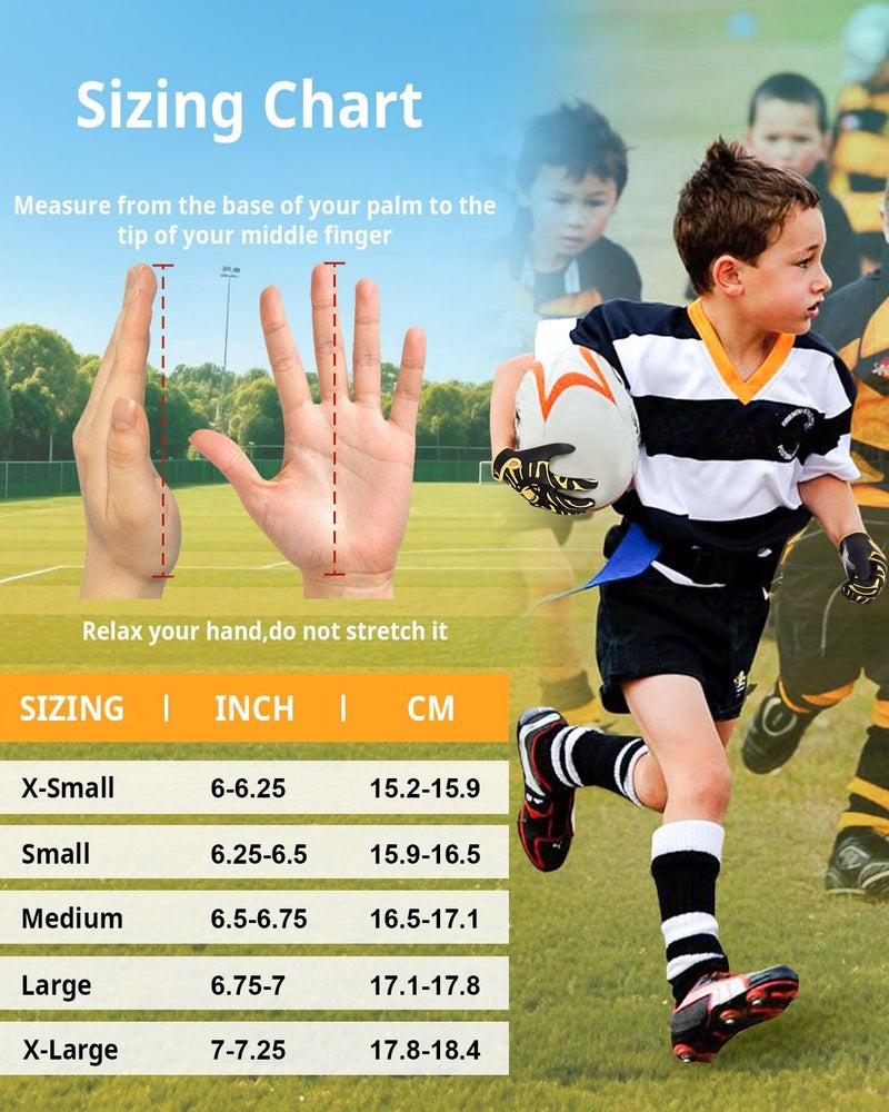 Pixel Panda Youth Football Gloves, Flag Football Gloves for Kids with Super Sticky Grip, Best Birthday Receiver Glove Gifts for Boys Girls - Image 2