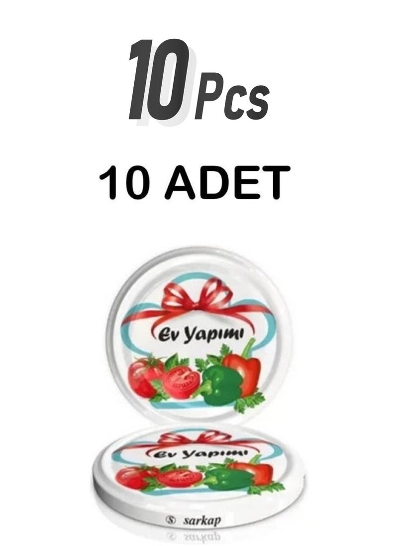 Tiesa Home Colorful Metal 10 Pieces Jar Lid 82 mm  - Image 1