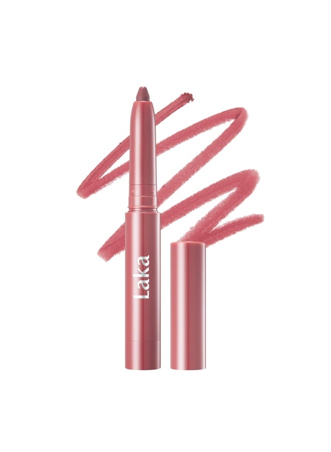 Laka Lip Liner - Smooth & Blendable Soft Matte Lip Contour Pencil for Shaping & Overlining Lips | Waterproof Formula, Oil-Cleanse Off, Long-Lasting Wear | #04 Rosy Talk (Warm Rosy Pink) - Image 1