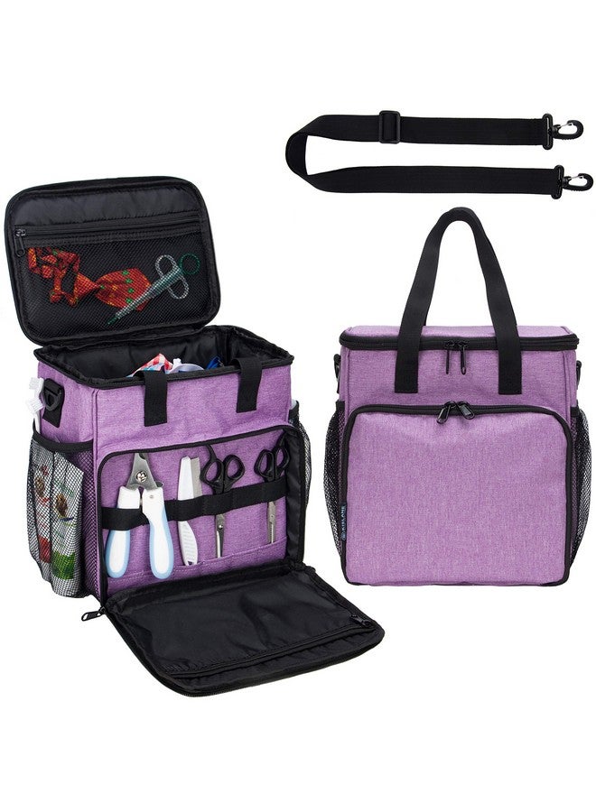 KISLANE Pet Grooming Tote Bag, Cat Grooming Tools Organizer Bag, Dog Grooming Supplies Organizer Storage for Pets Grooming Kit and Dog Wash Shampoo Accessories(Bag Only) (Purple) - Image 1