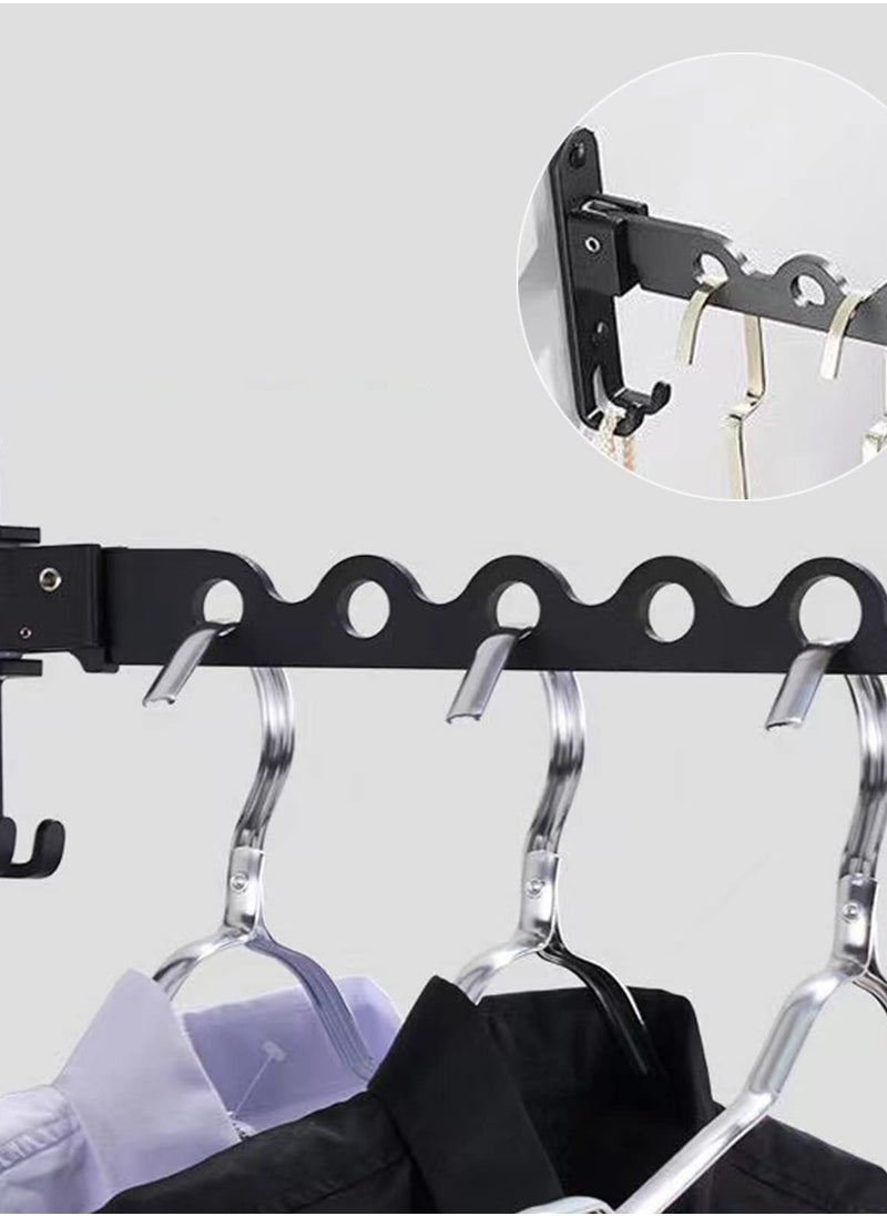 Generic - Foldable Wall Mounted Clothes Hanger Folding Wall Mounted Clothes Hanger Rack Small Wall Clothes Airer No Drilling Wall Clothes Hook Rack Aluminum Wall Mounted Drying Rack - Image 1