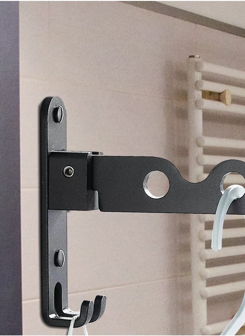 Generic - Foldable Wall Mounted Clothes Hanger Folding Wall Mounted Clothes Hanger Rack Small Wall Clothes Airer No Drilling Wall Clothes Hook Rack Aluminum Wall Mounted Drying Rack - Image 1
